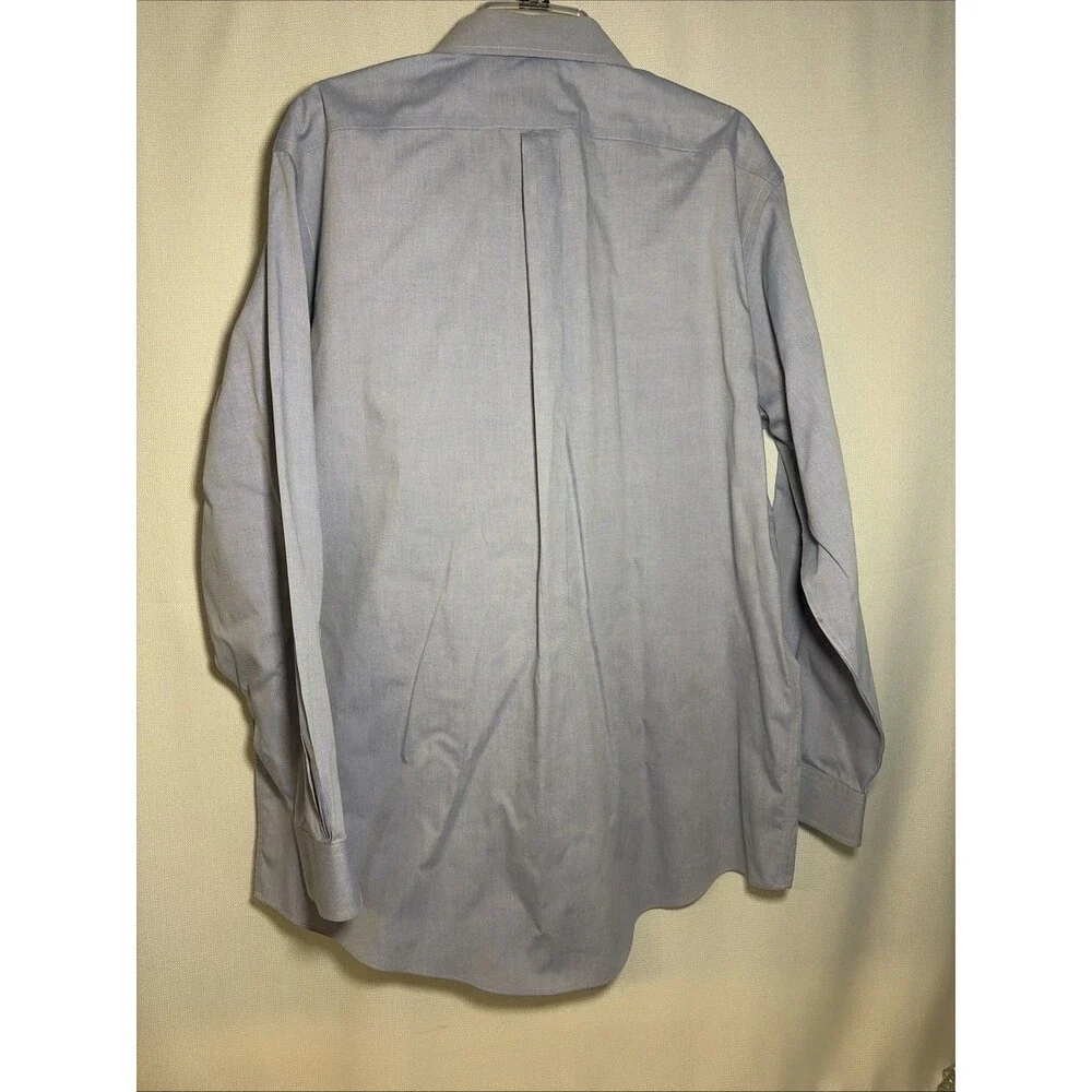 Brooks Brothers Dress Shirt Men's 17 4/5 Blue Non Iron 346 Cotton